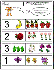 okul öncesi sayılar çizgi çalışmaları